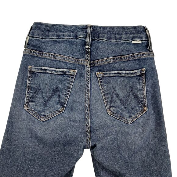 Mother High Waisted Looker Ankle Skinny Jeans Womens 23 Blue Stretch Bohemian - Picture 6 of 15